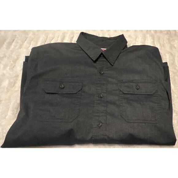 Wrangler Flex for Comfort Dark Gray Button-Down Shirt Cotton Blend Men's Size XL - Picture 10 of 16